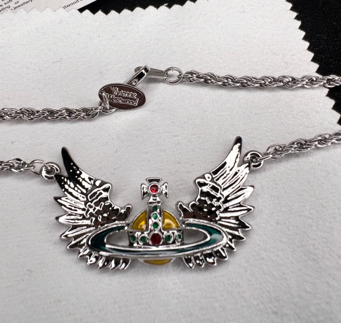 비비안웨스트우드 아카이브 멀티컬러 윙즈 orb 팬던트 목걸이 상품이미지3