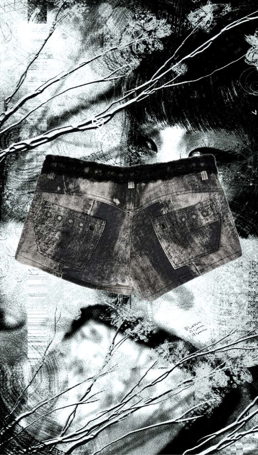 00s goth punk eyelet punch detail pants 상품이미지3