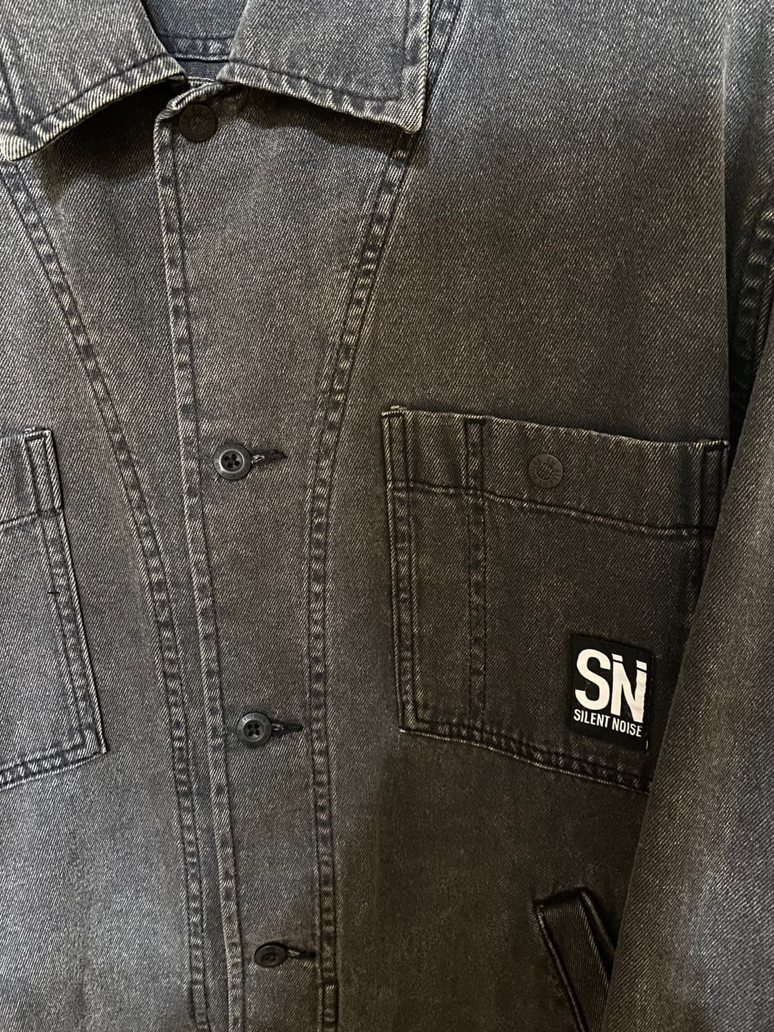 [L 라지] 25시즌 Gu 언더커버 UG 튜닉 도킹 셔츠 자켓 그레이. 상품이미지4