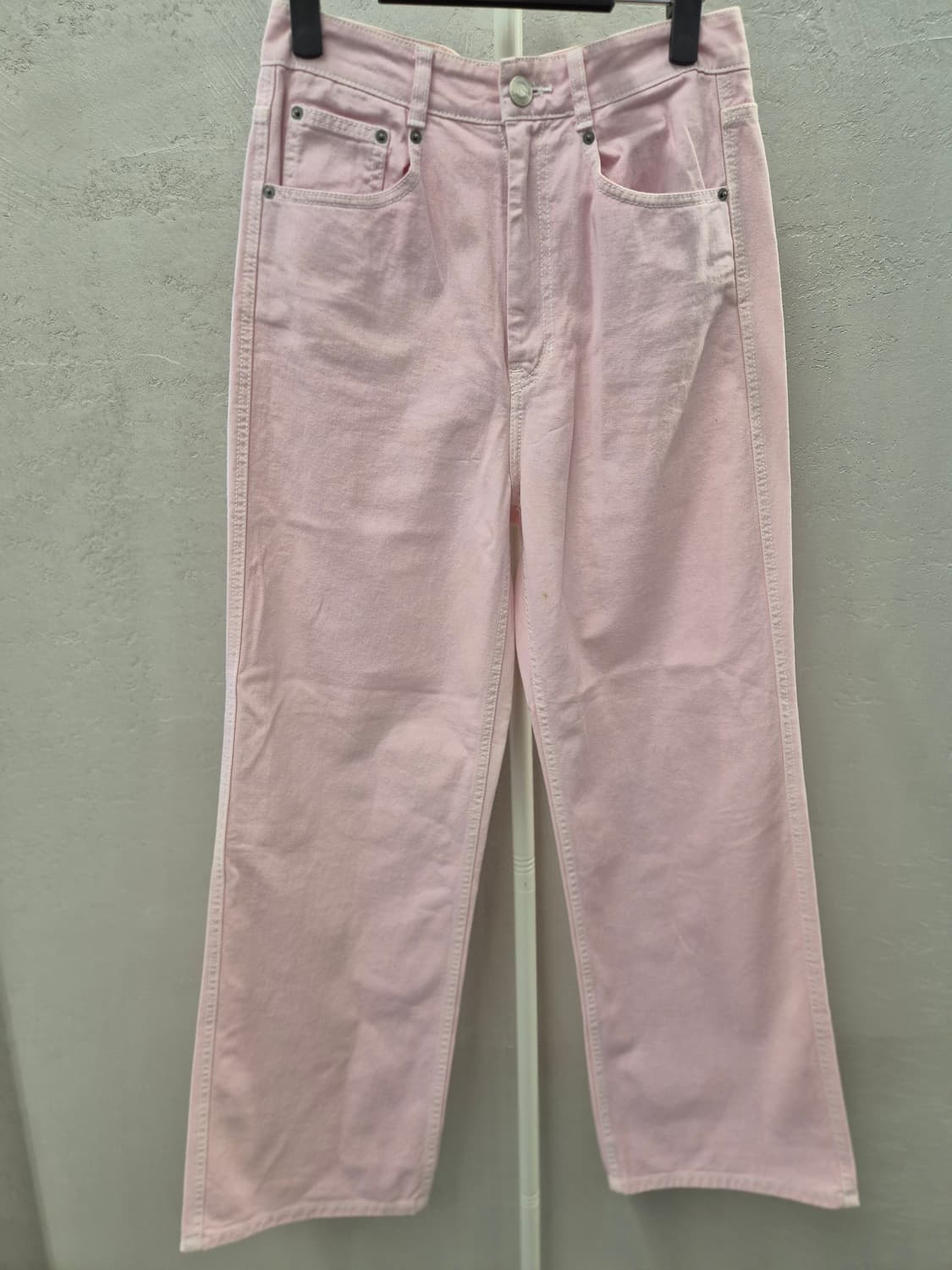 비아플레인 핑크 와이드 데님 팬츠 m 상품이미지2