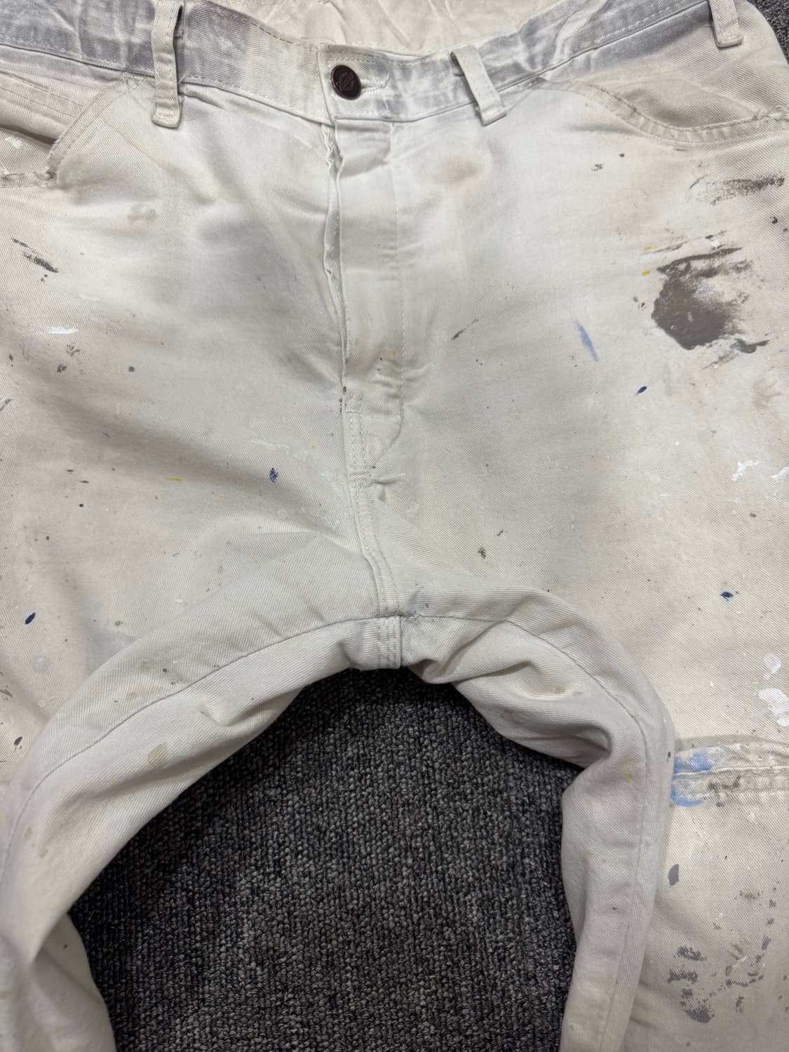 올드 빈티지 디키즈 더블니 화이트 페인트 팬츠 34 상품이미지4
