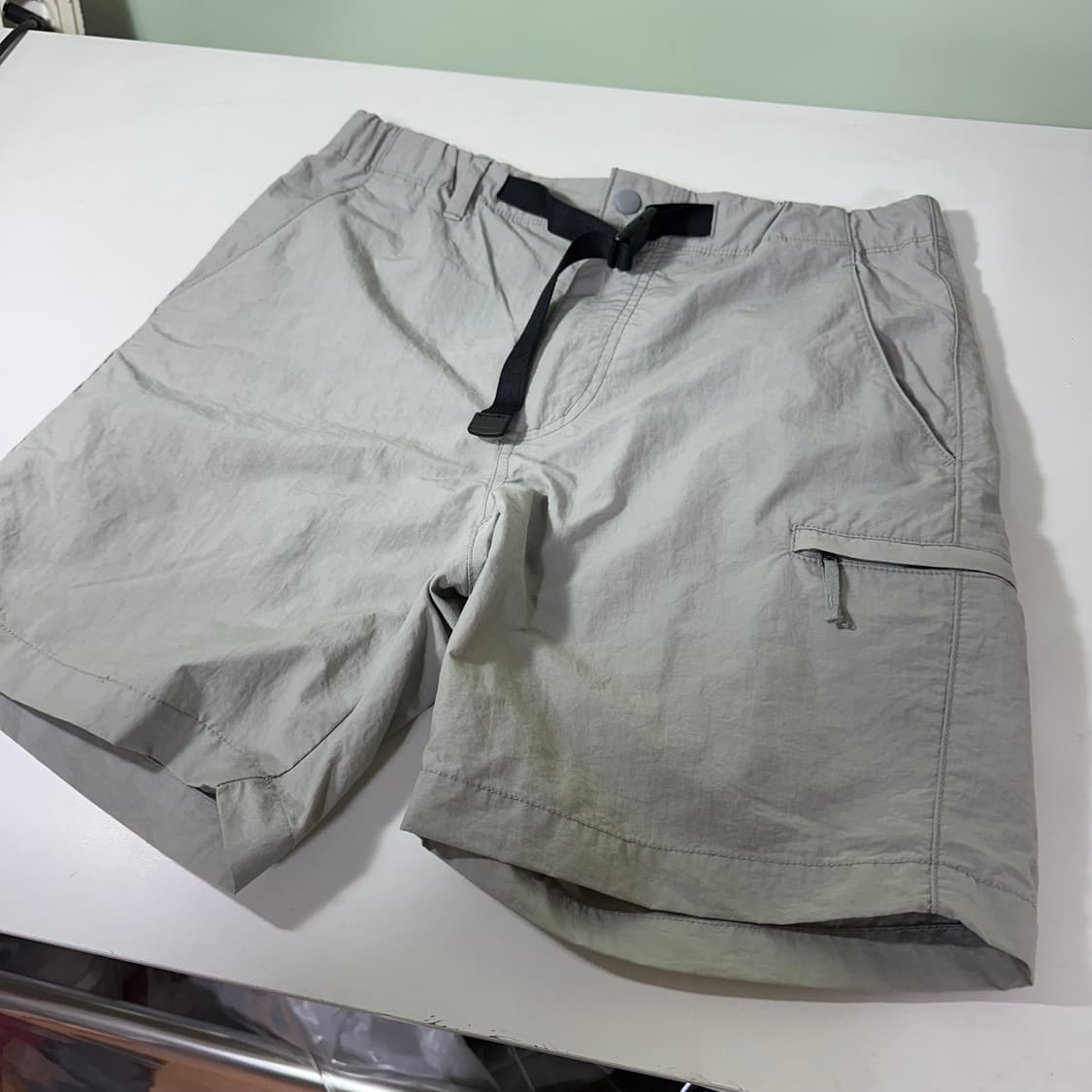 S 유니클로 워시드그레이 밴딩 반바지 나일론쇼츠 상품이미지1