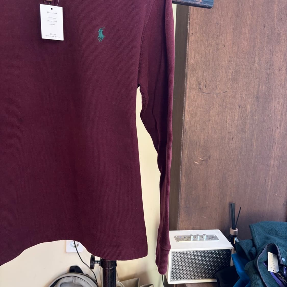 15758 - 폴로 랄프로렌 버건디 반집업 니트 상품이미지4