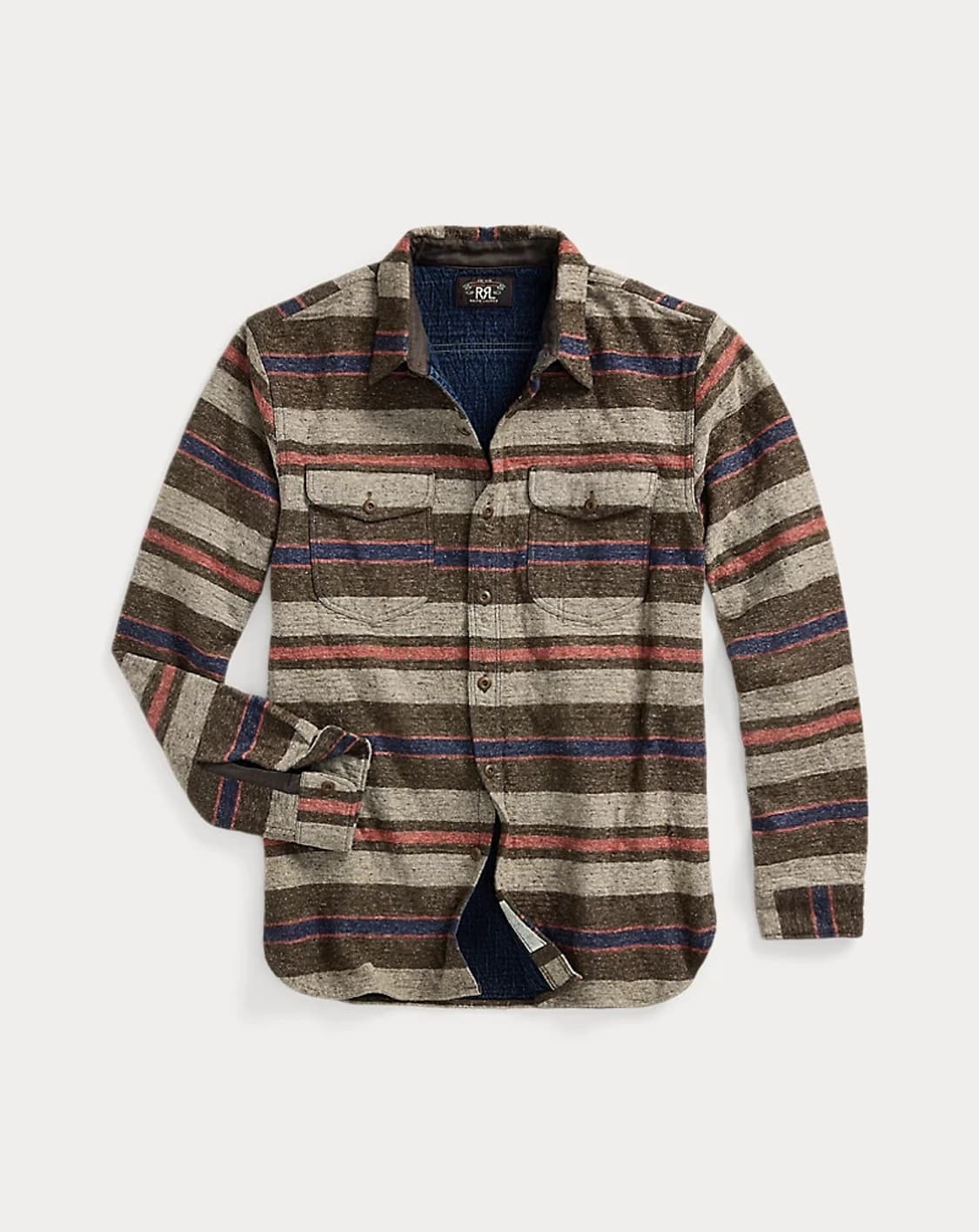 Rrl 스트라이프 더블클로스 워크셔츠 XL 판매 상품이미지3