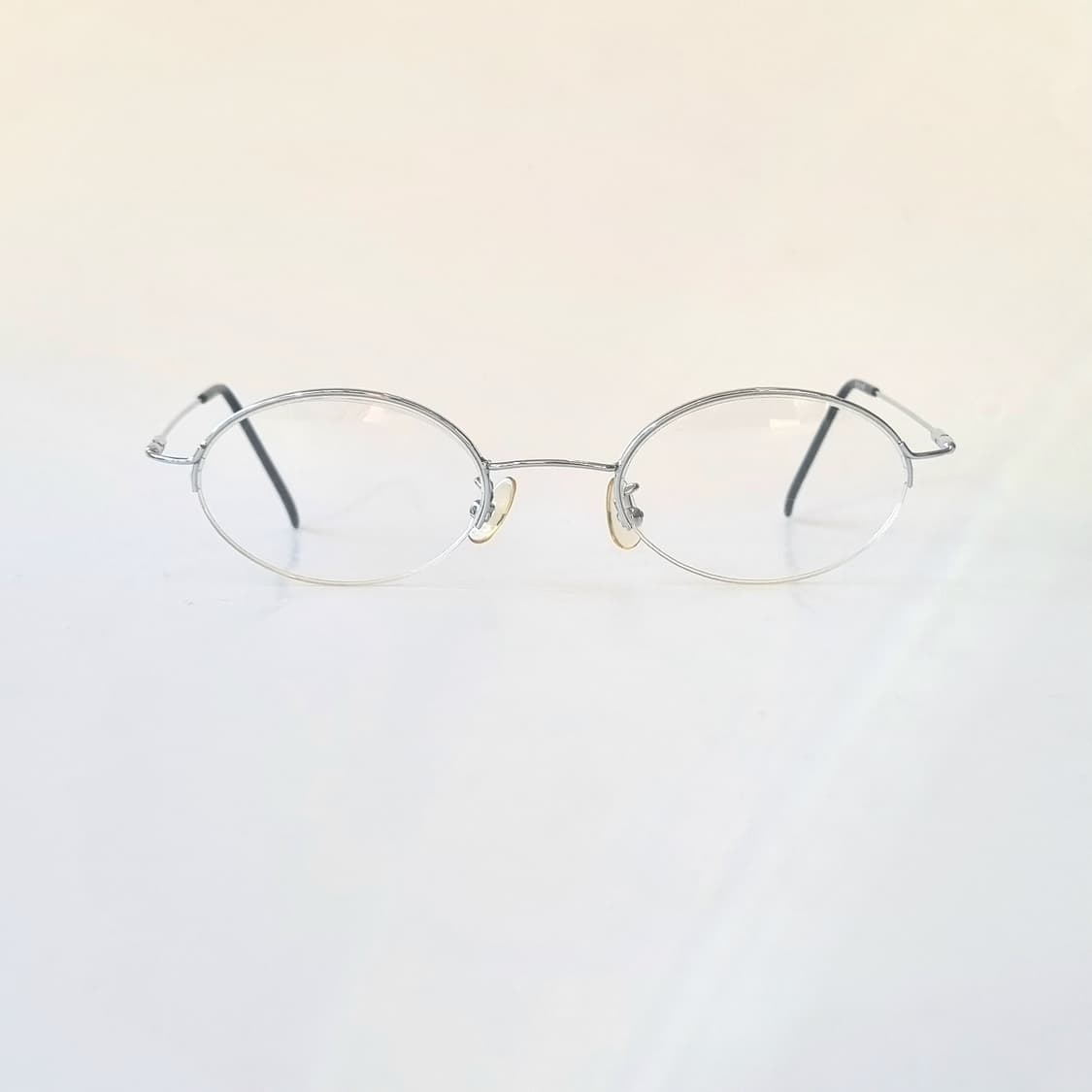 데드스탁 슬림한 빈티지 실버 반무테 안경테  494 상품이미지2