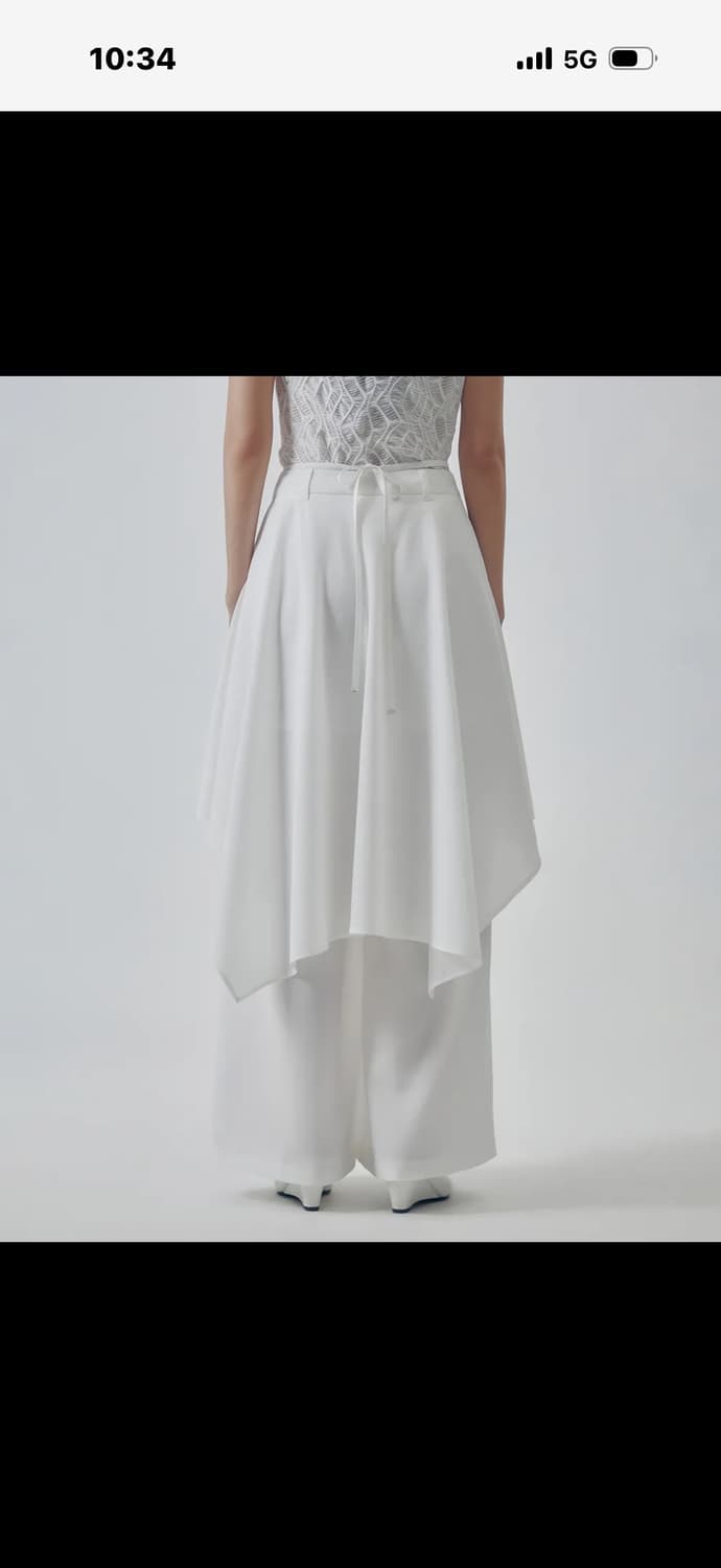 트리밍버드 Layered Drape Strap Trouser [White 상품이미지3
