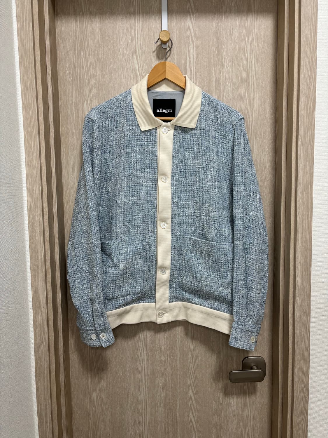 24SS새상품급)알레그리 트위드 가디건M(100)/스카이블루 상품이미지2