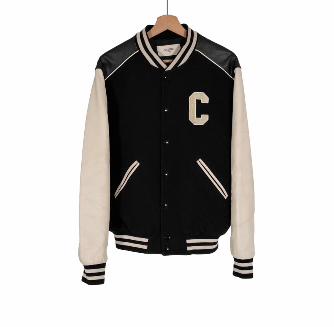 [50] 셀린느 남성 C로고 울 레더 클래식 텍스쳐드 테디 바시티 자켓 상품이미지1