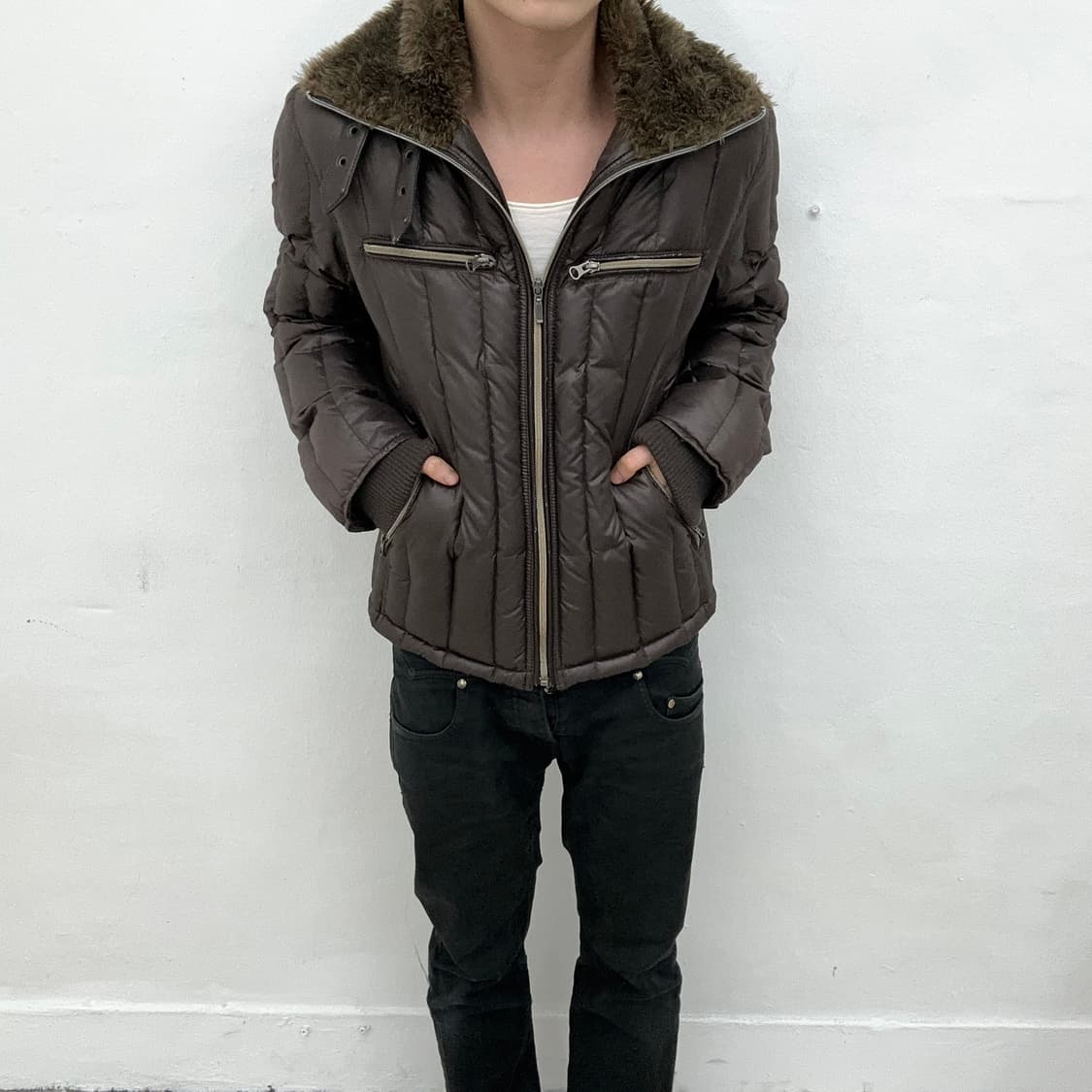 ikca brown fur down jacket 상품이미지1