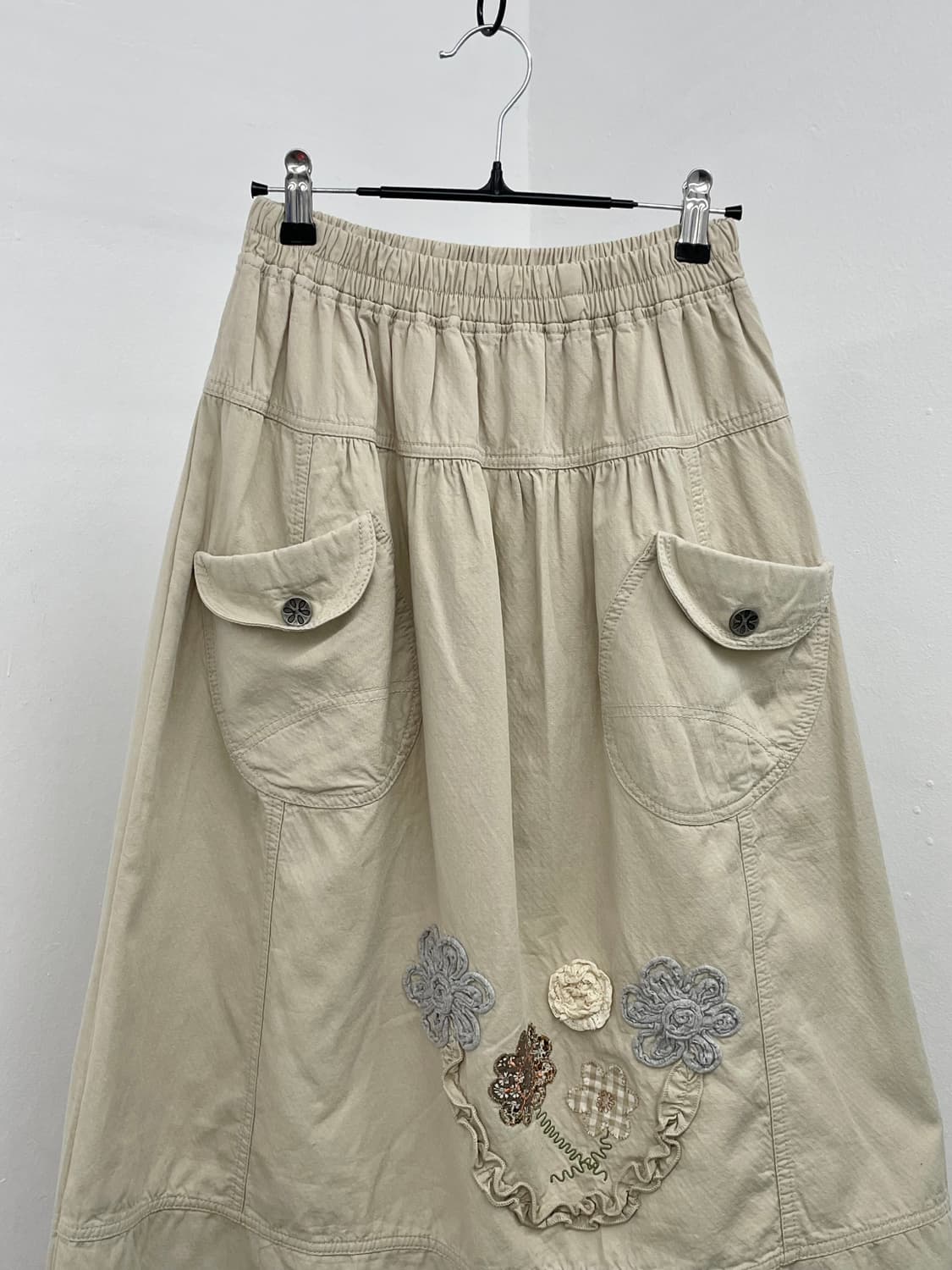 베이지 모리 자수 포켓 스커트 상품이미지6