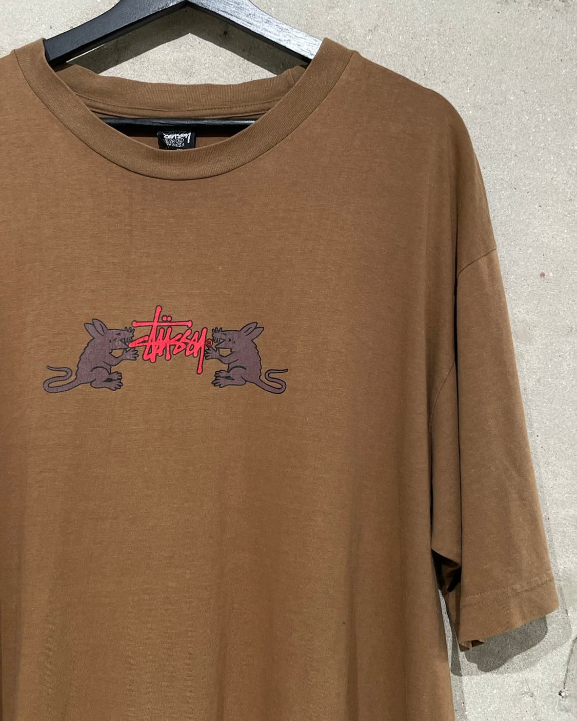올드 스투시 90s 브라운 랫 팩 피그먼트 하프티 상품이미지3