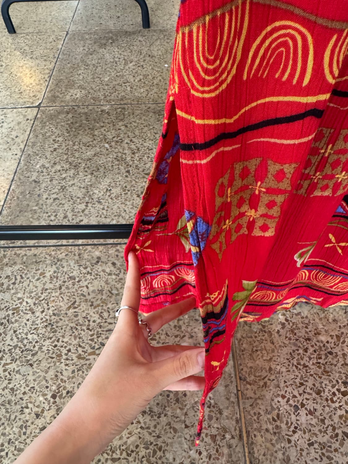 90s Stonebridge 에스닉 패턴 레이온 맥시 원피스 상품이미지8