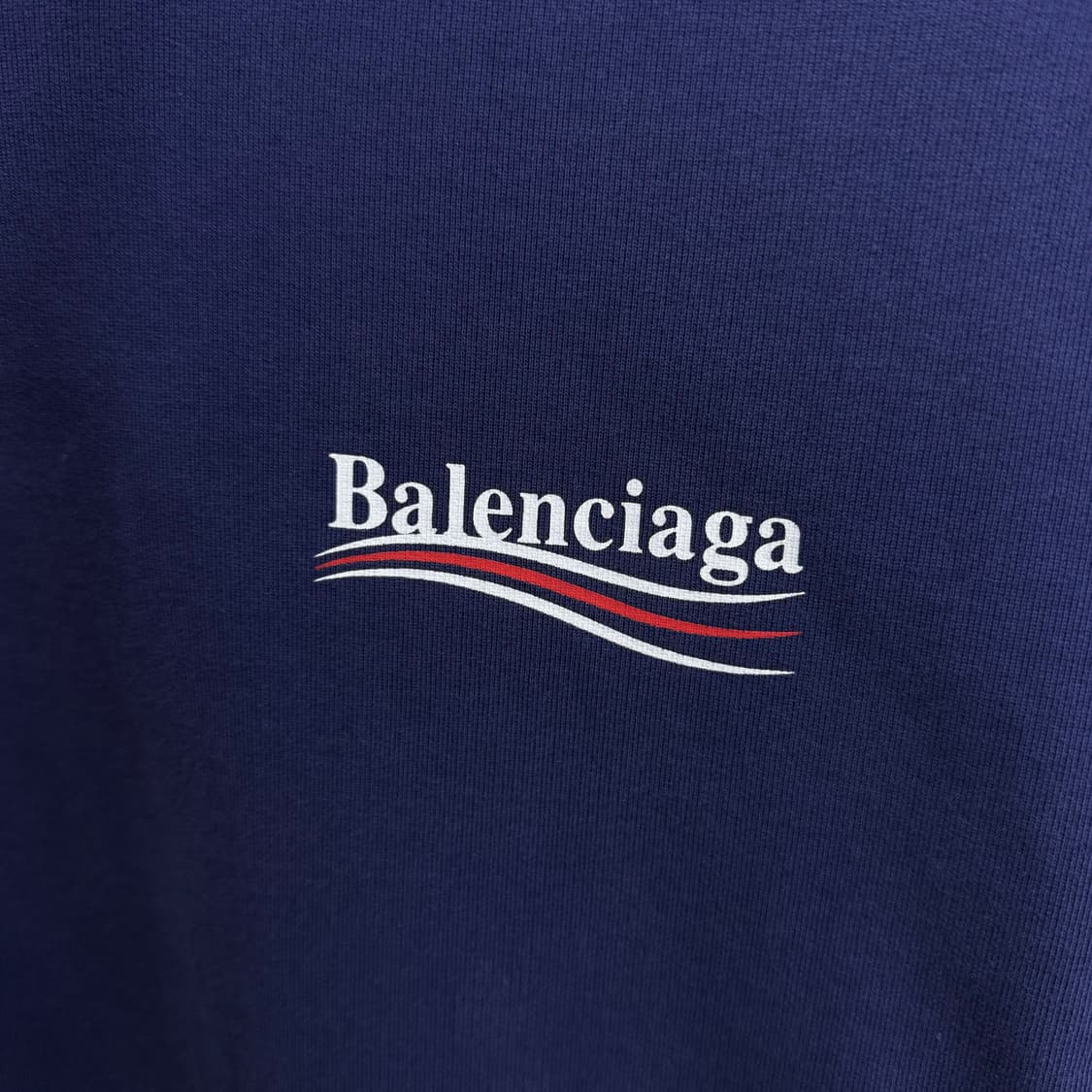 [M] 발렌시아가 웨이브로고 후드티 네이비 상품이미지3