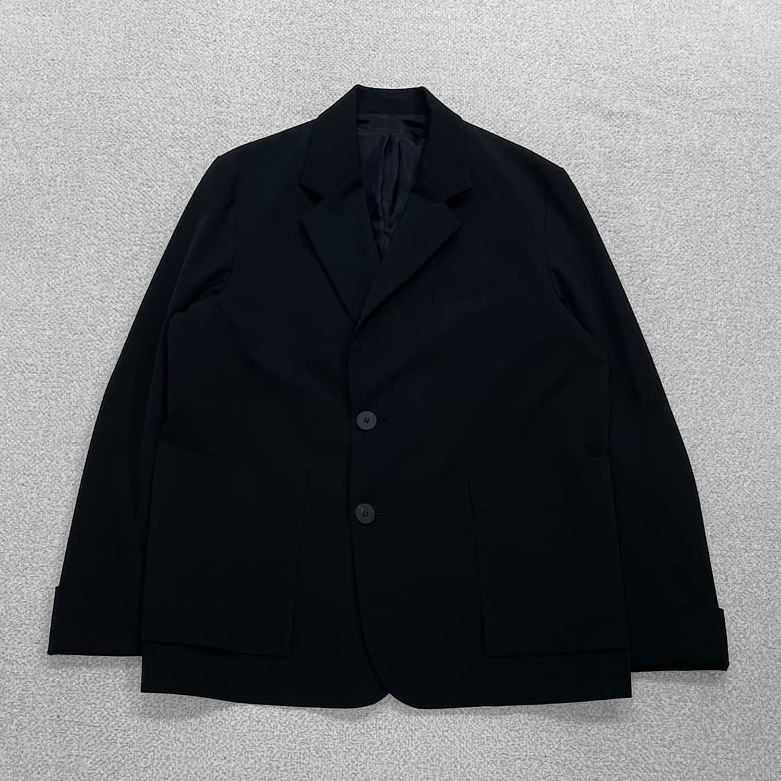 우영미 투 버튼 싱글 블레이저 자켓 블랙 상품이미지3