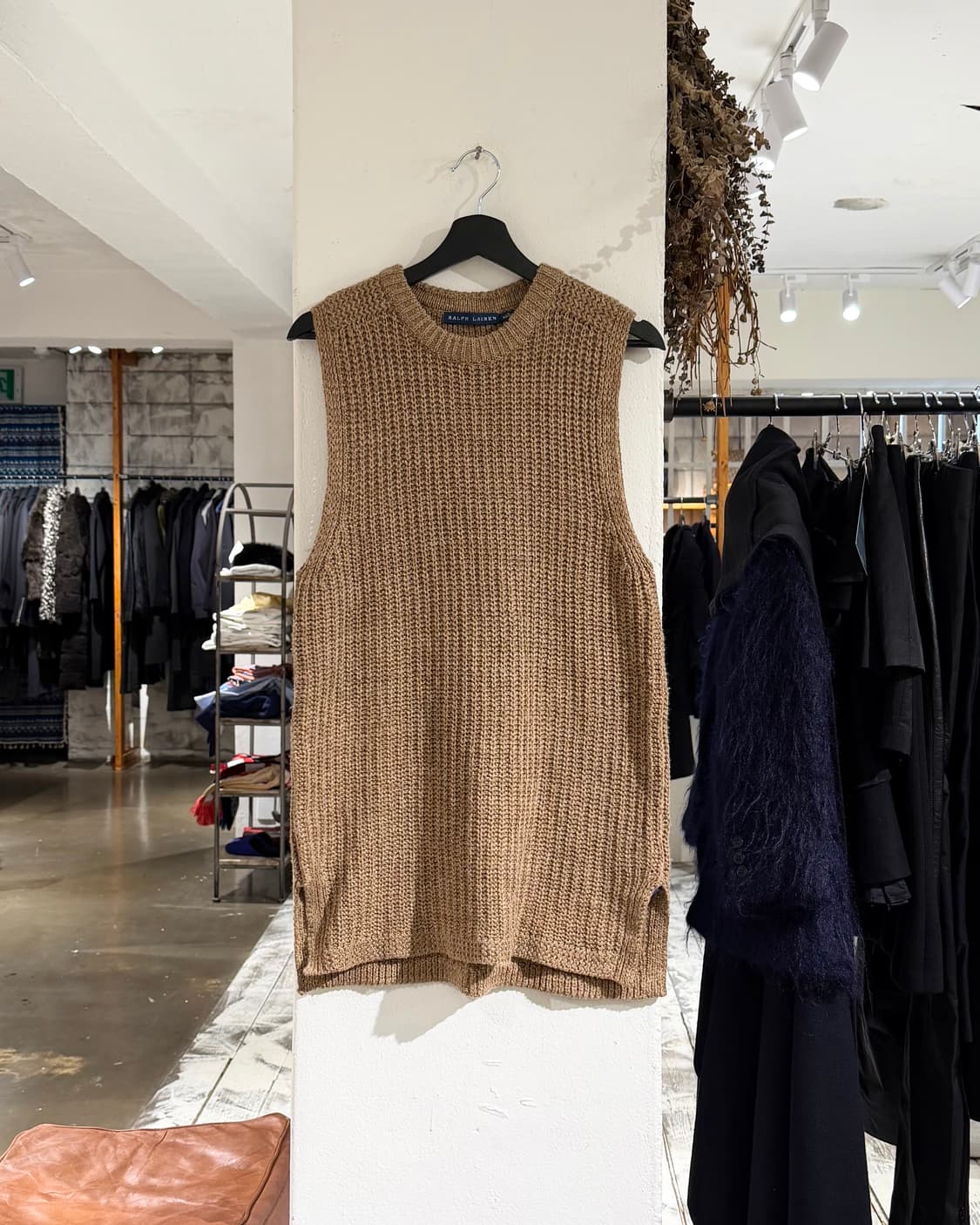 랄프로렌 브라운 롱 스웨터 베스트 상품이미지1