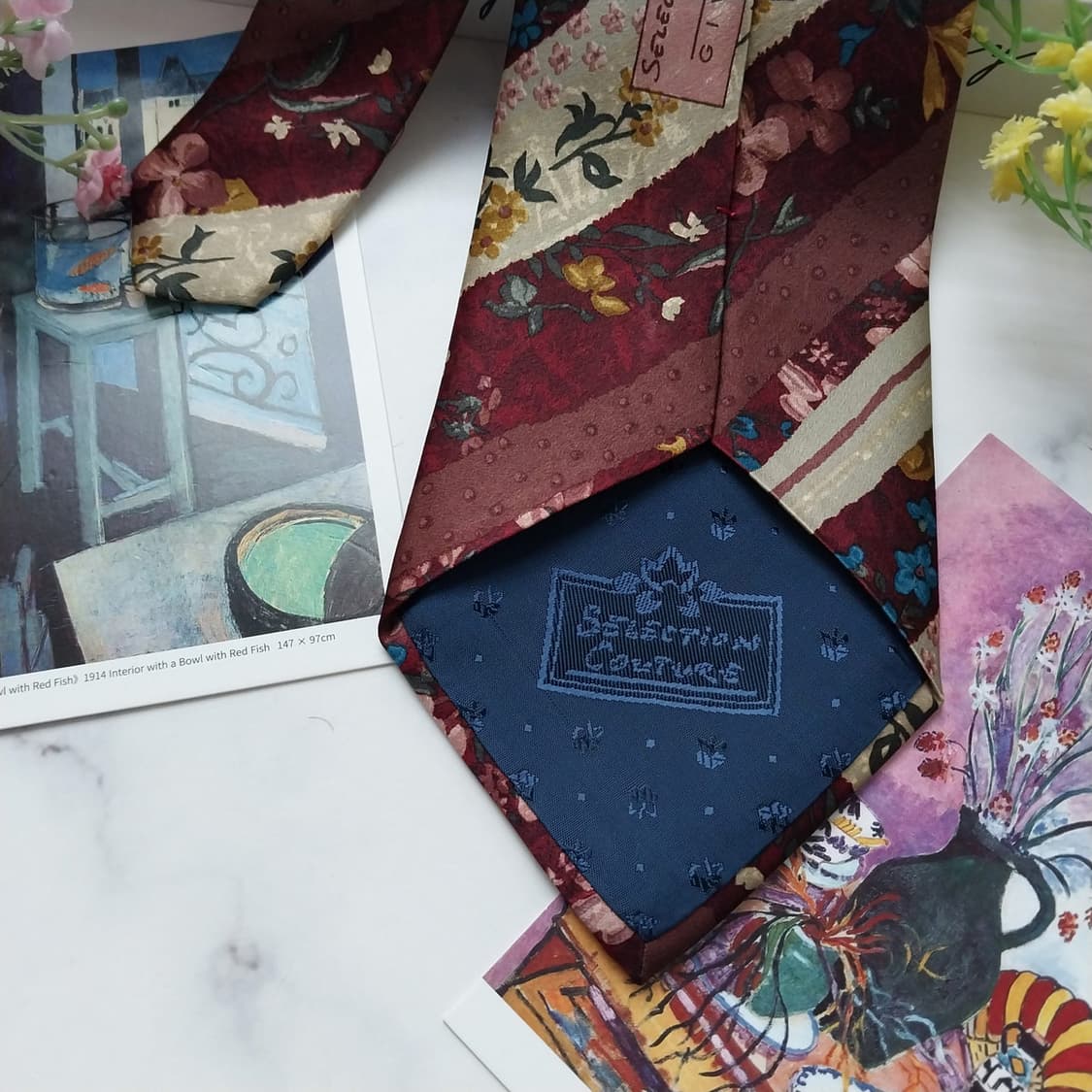 지방시 실크 브라운 플로럴 패턴 넥타이 9.7cm A+등급 K1468
 상품이미지6