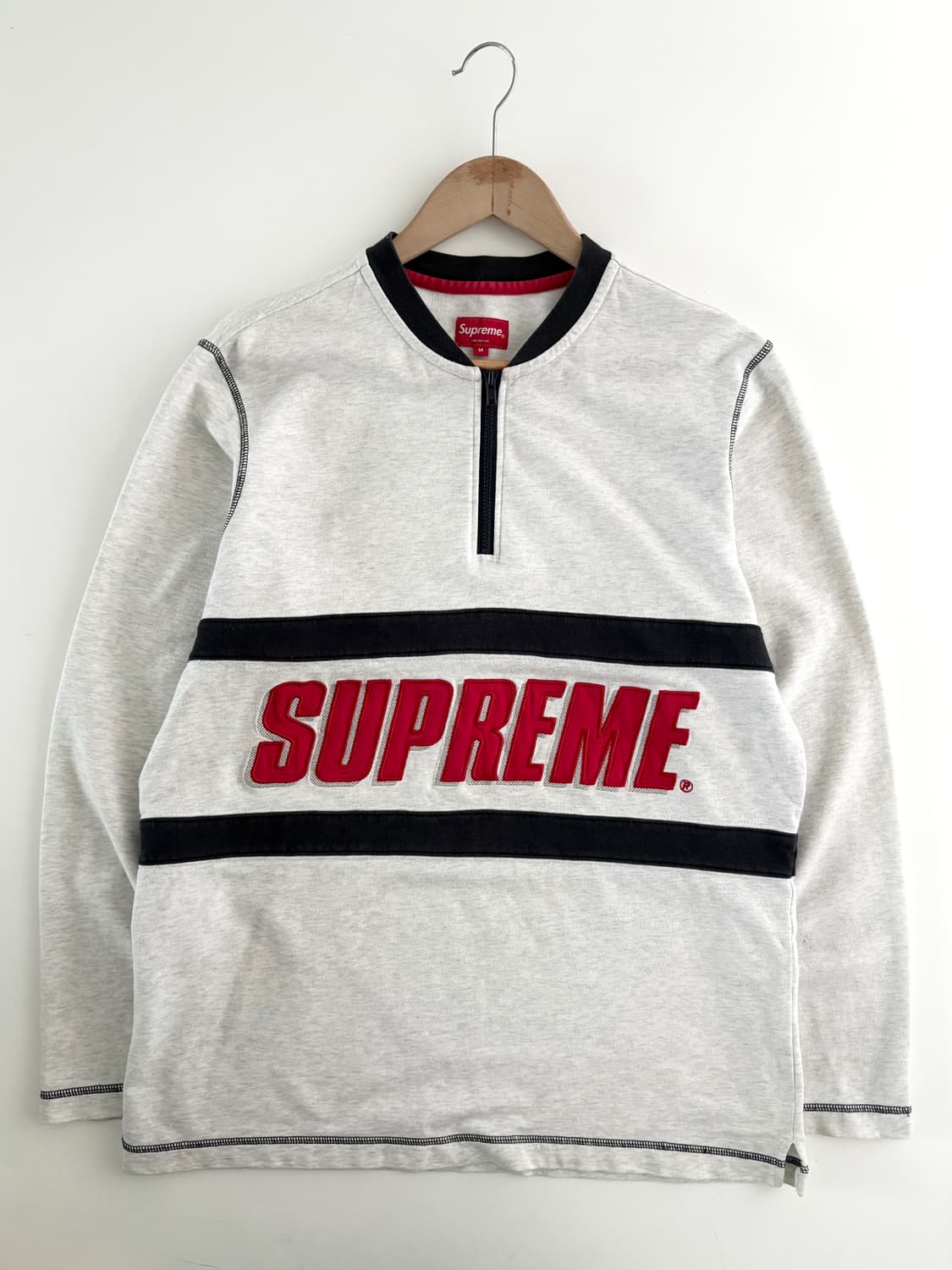 SUPREME 슈프림 16SS 로고 럭비 하프집업 상품이미지1