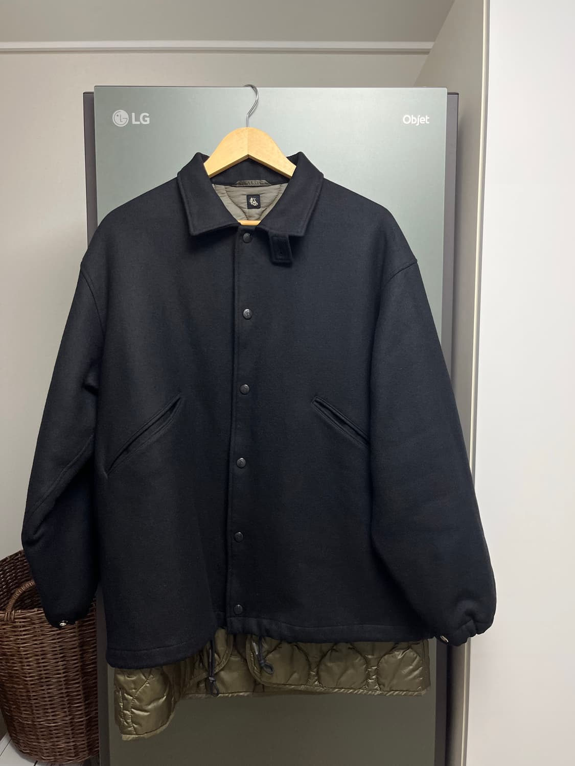 [38]캡틴선샤인 울 퀼팅 레이어드 코치자켓 블랙 상품이미지1