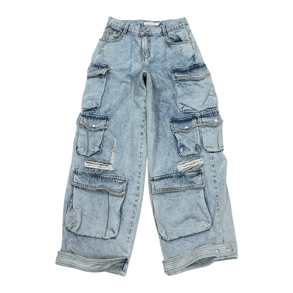 빈티지 멀티 포켓 카고 데님 팬츠 바지 S 상품이미지1