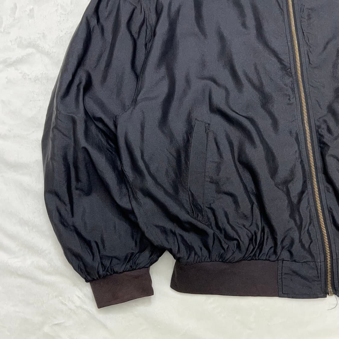 빈티지 실크 봄버 자켓 (블랙) 상품이미지2
