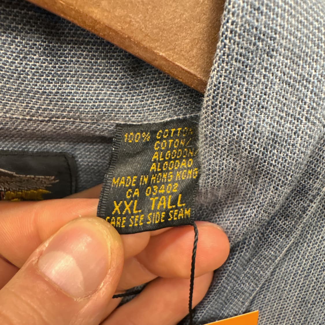 90s 할리데이비슨 듀얼지퍼 메탈버튼 샴브레이 워크셔츠 N199 상품이미지7