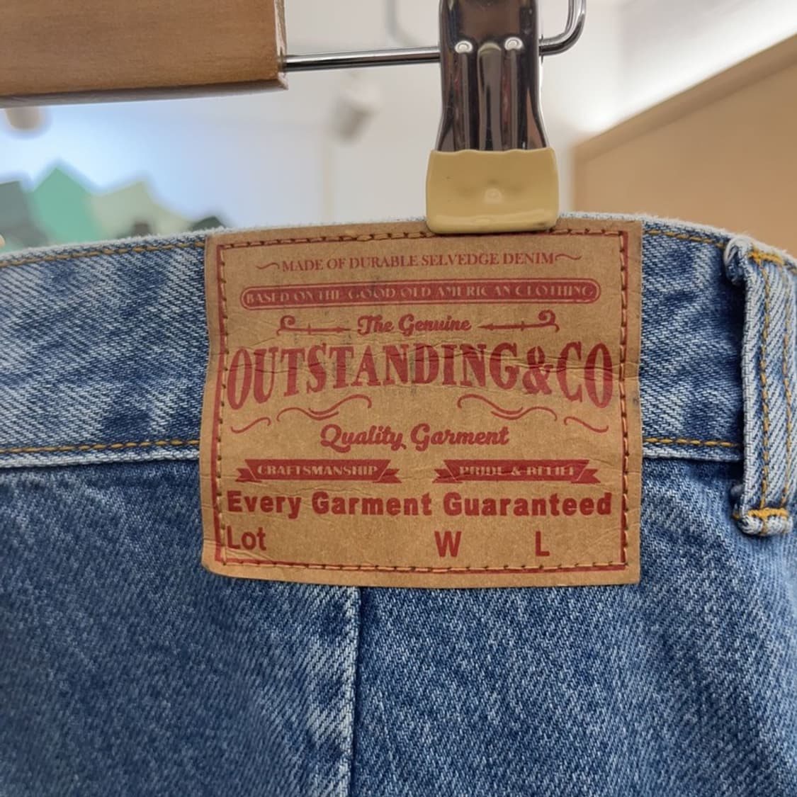 아웃스탠딩 캐주얼 아메카지 카펜터 와이드 데님팬츠 S C09634 상품이미지5