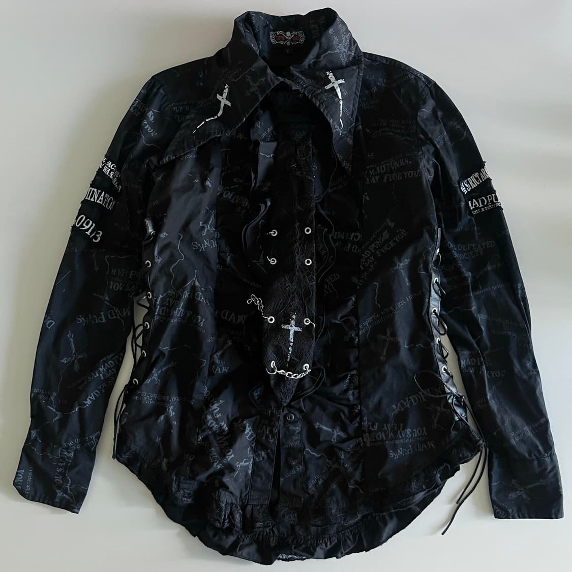 Mad Punks Skull Corset Shirt 상품이미지4