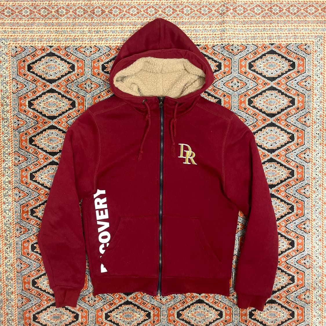 빈티지 디커버리 레드 양털안감 후드집업 여성M 상품이미지1