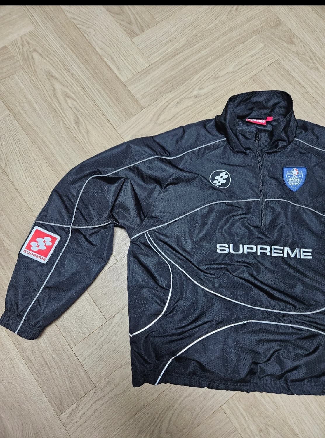 슈프림 리플렉티브 파이핑 풀오버 블랙 M 상품이미지2