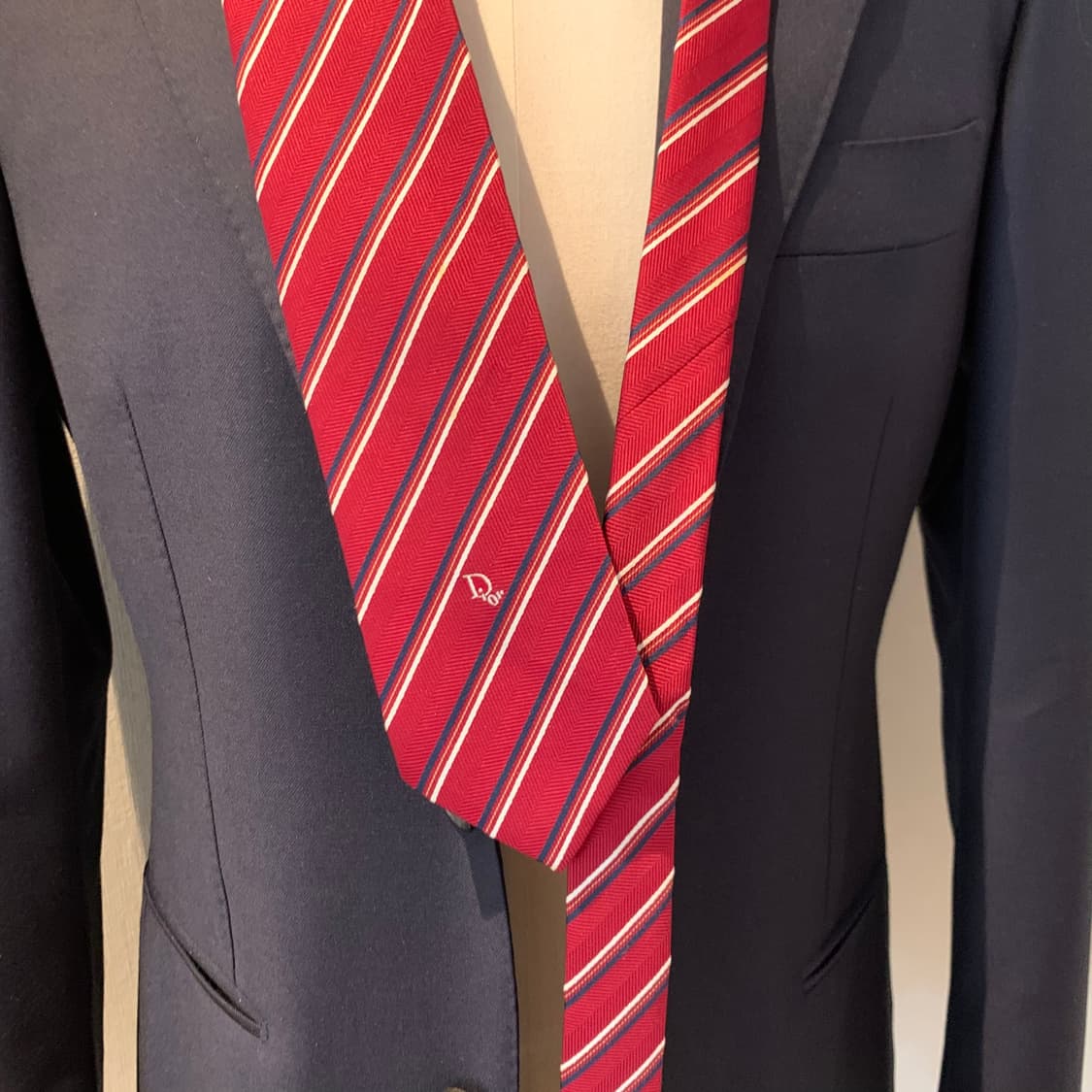 디올(Dior) 스트라이프 넥타이 명품 혼방 A-A+등급 7.5cm 상품이미지2