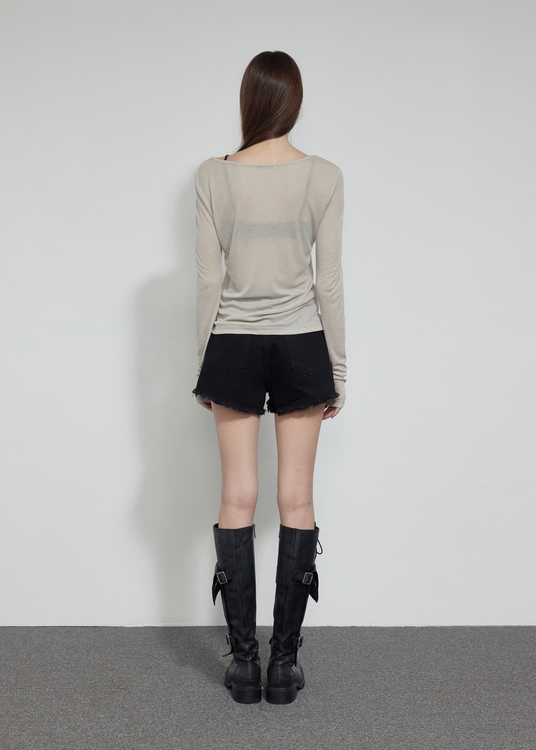 보헤미안서울 SMUDGED LETTERING T, BEIGE 상품이미지2