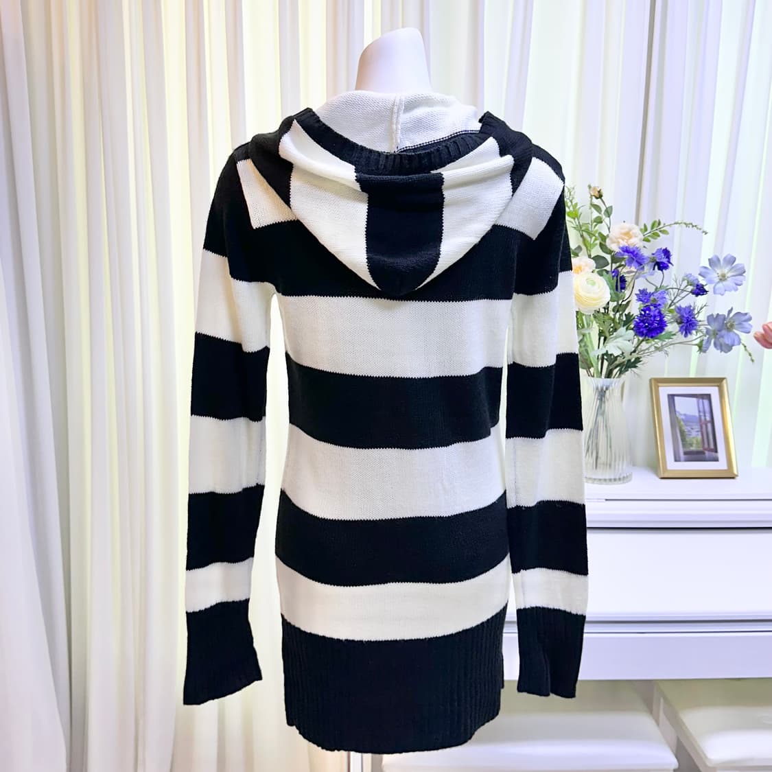 스카이봄버 갸루 스트라이프 니트 후드집업 상품이미지2