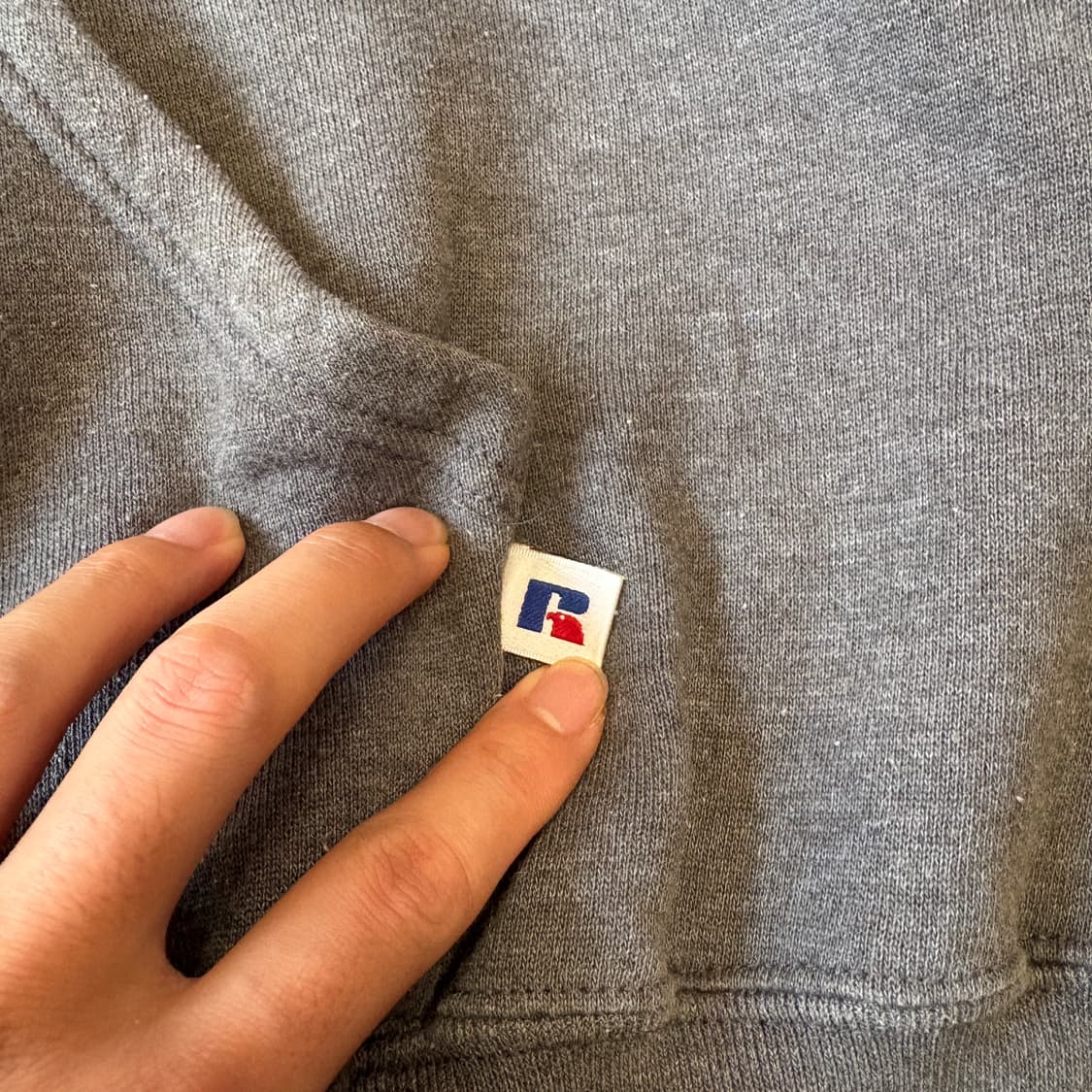 90년대 멕시코 생산 러셀 블랭크 그레이 페이딩 후드  상품이미지5