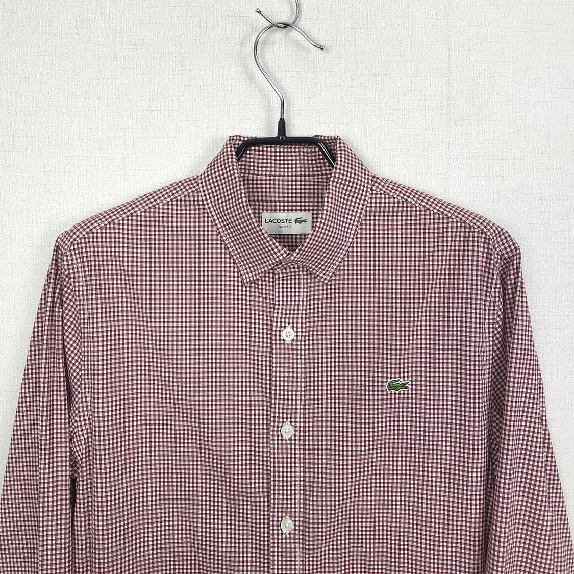 라코스테 슬림핏 깅엄 셔츠 남방 남성S 상품이미지2