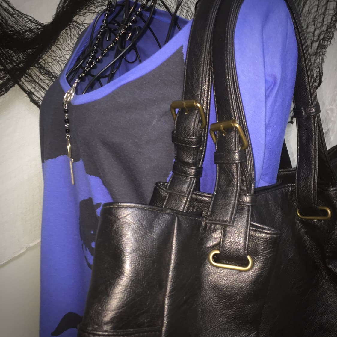 Gold stud point big shoulder bag 상품이미지4
