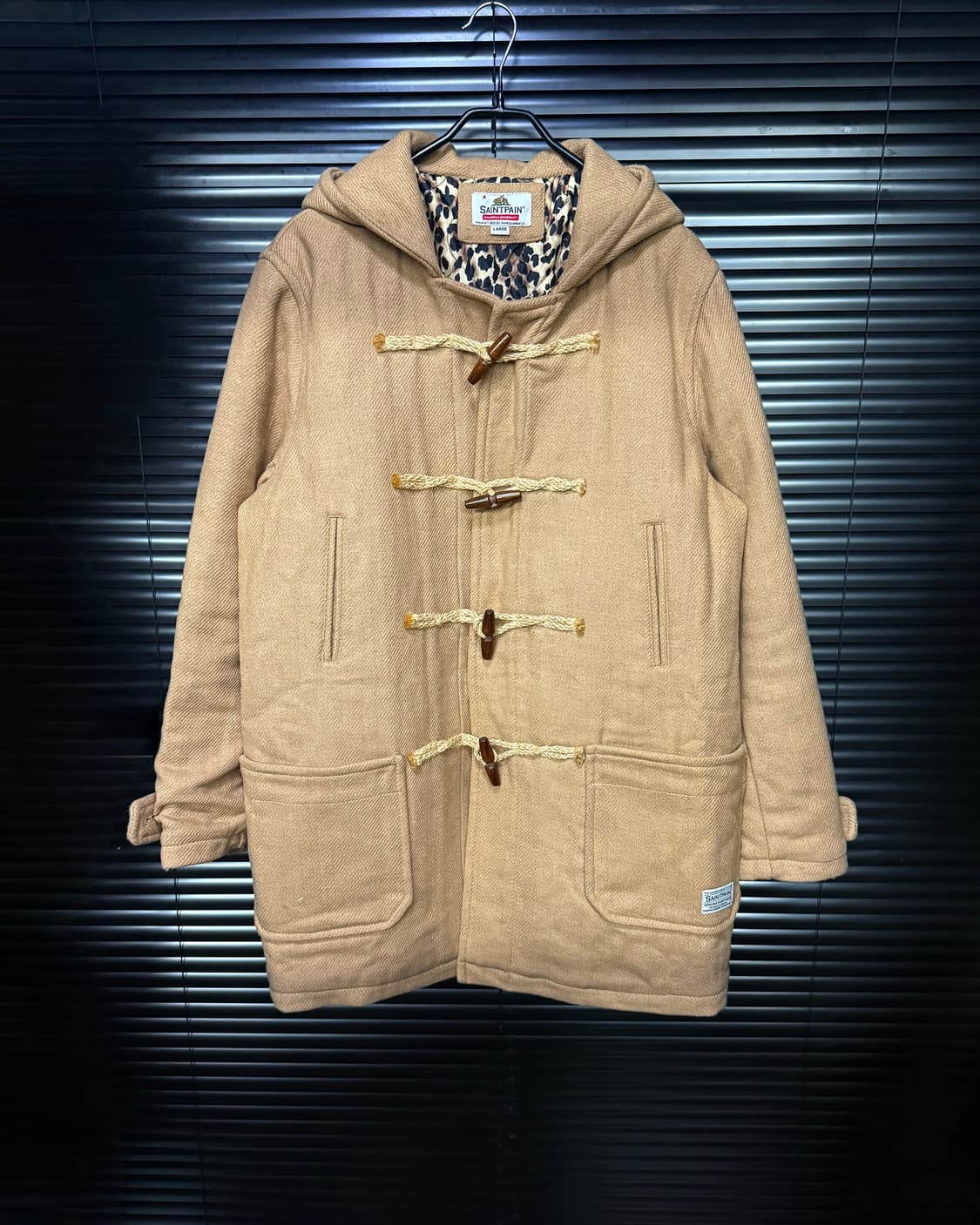 세인트페인 베이지 떡볶이 코트 울 L 100 더플 후드 롱 토글 락시크 상품이미지1