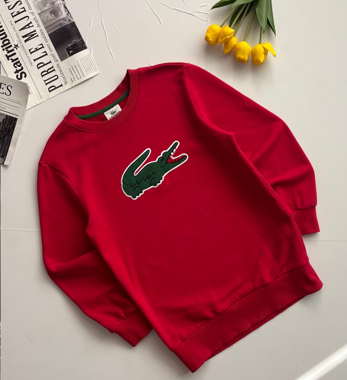 Lacoste 라코스테 빅로고 레드 맨투맨  상품이미지1