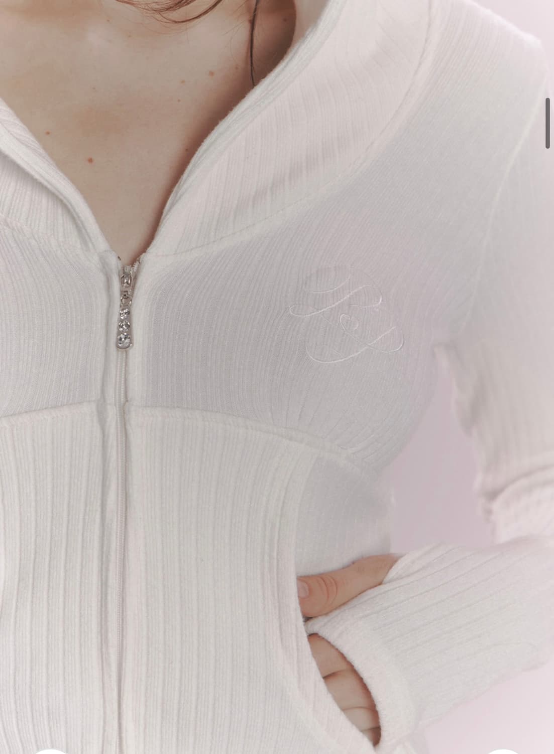 플리즈노팔로우 데본 리브드 후디 아이보리 상품이미지4