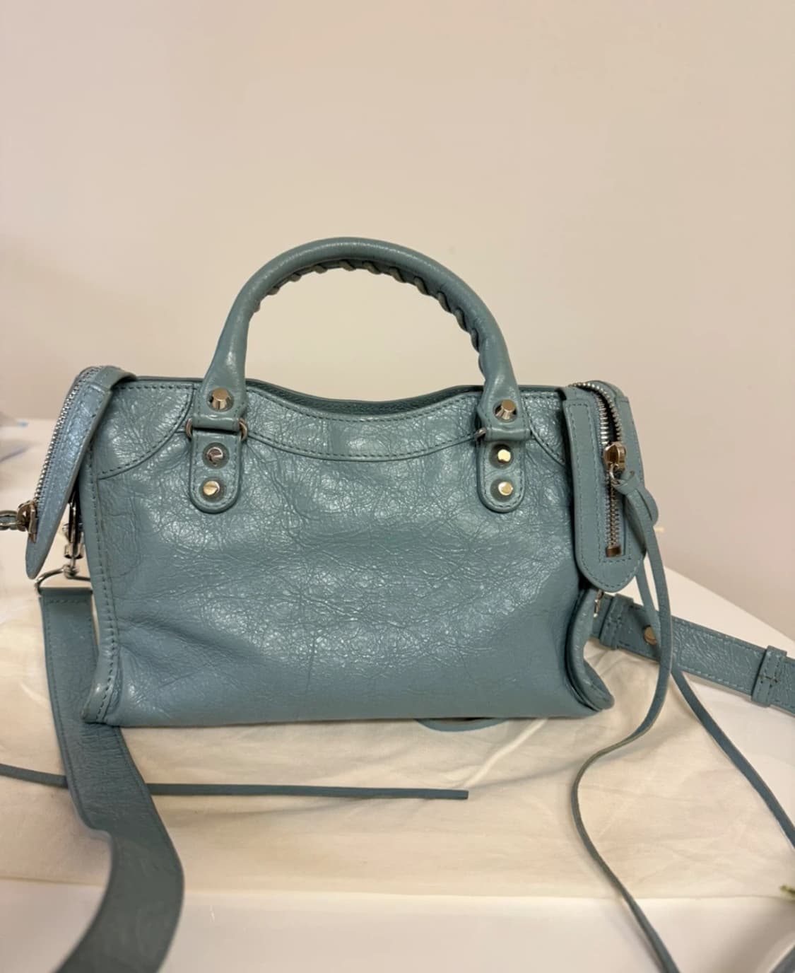 발렌시아가 모터백 시티백 미니 스카이블루 상품이미지2