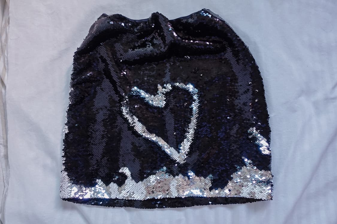 Sequin black&white skirt 상품이미지4