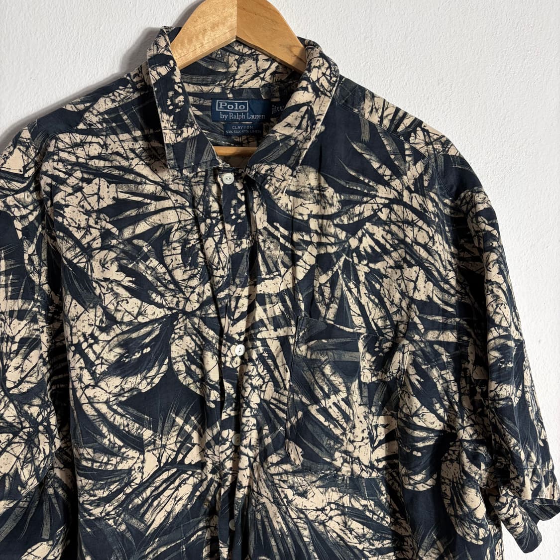 90s 폴로랄프로렌 빈티지 실크 린넨 반팔셔츠(2XL) 상품이미지4