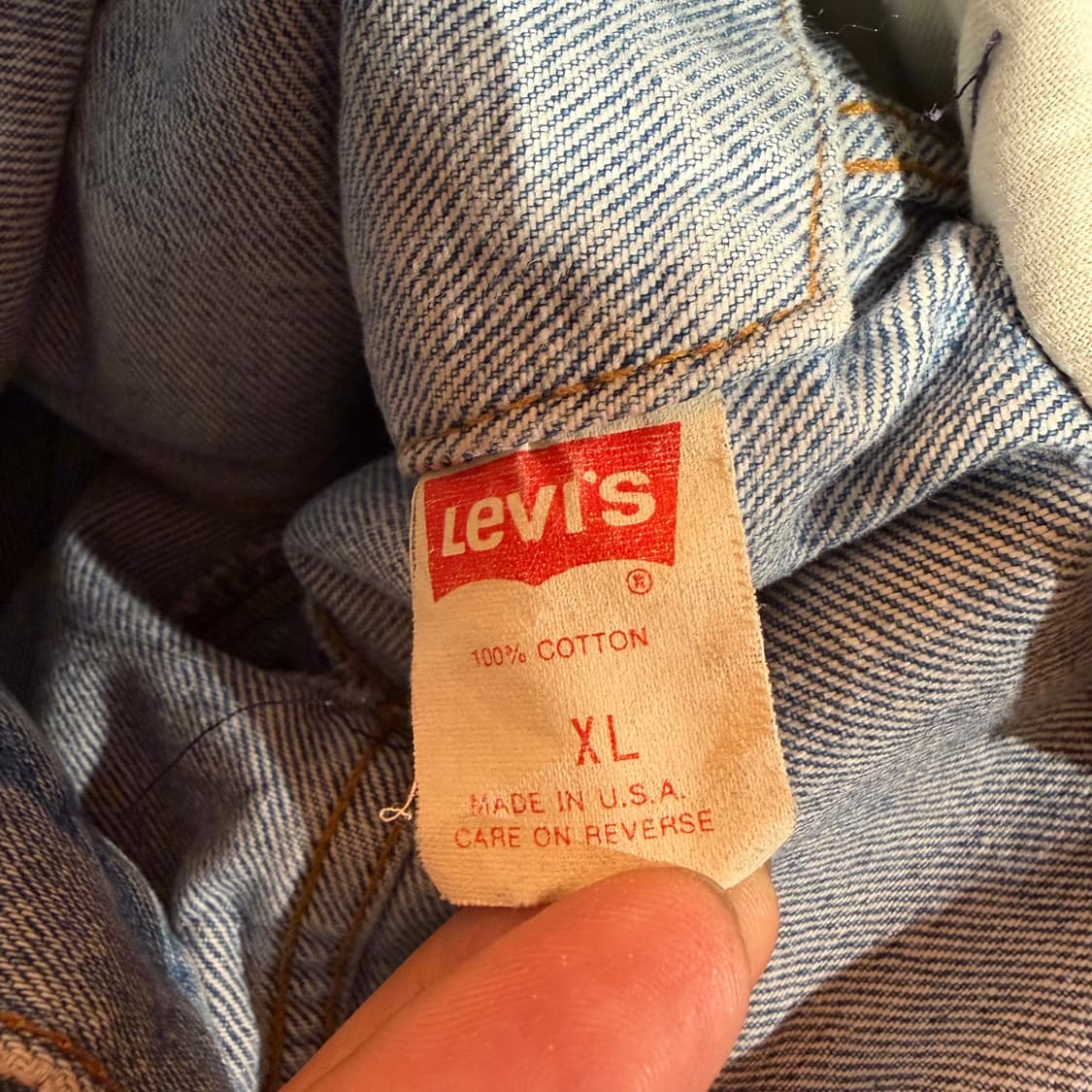 리바이스 USA 80s 데님 트러커 자켓 XL 상품이미지4