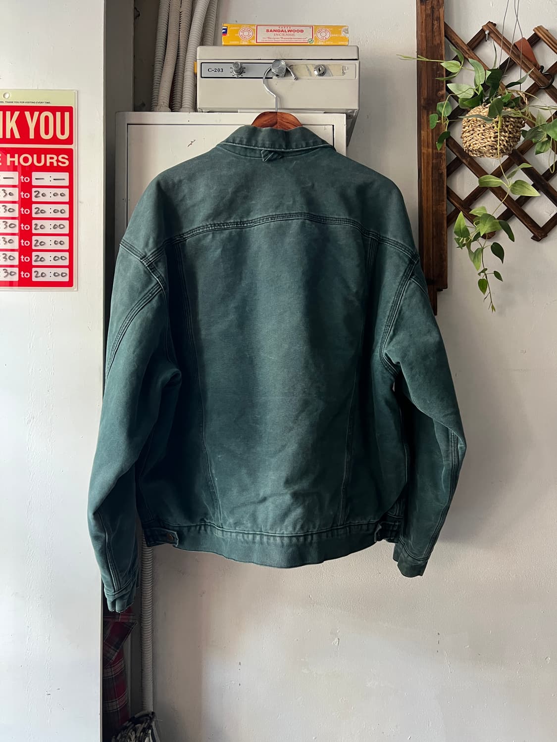 [L]90's 칼하트 USA 헌터그린 캔버스 트러커 자켓 상품이미지7