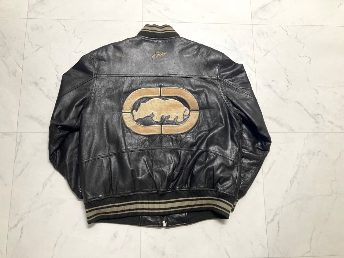 90s 에코 언리미티드 소가죽 레더 봄버 자켓 105-110 상품이미지3