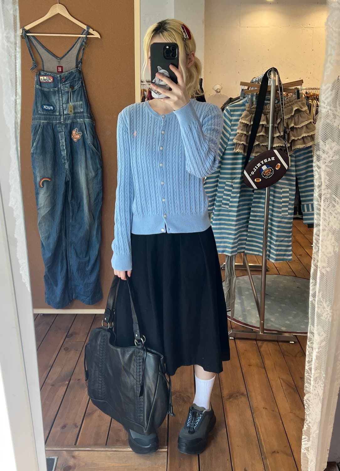 폴로 스카이블루 꽈배기 니트 상품이미지2