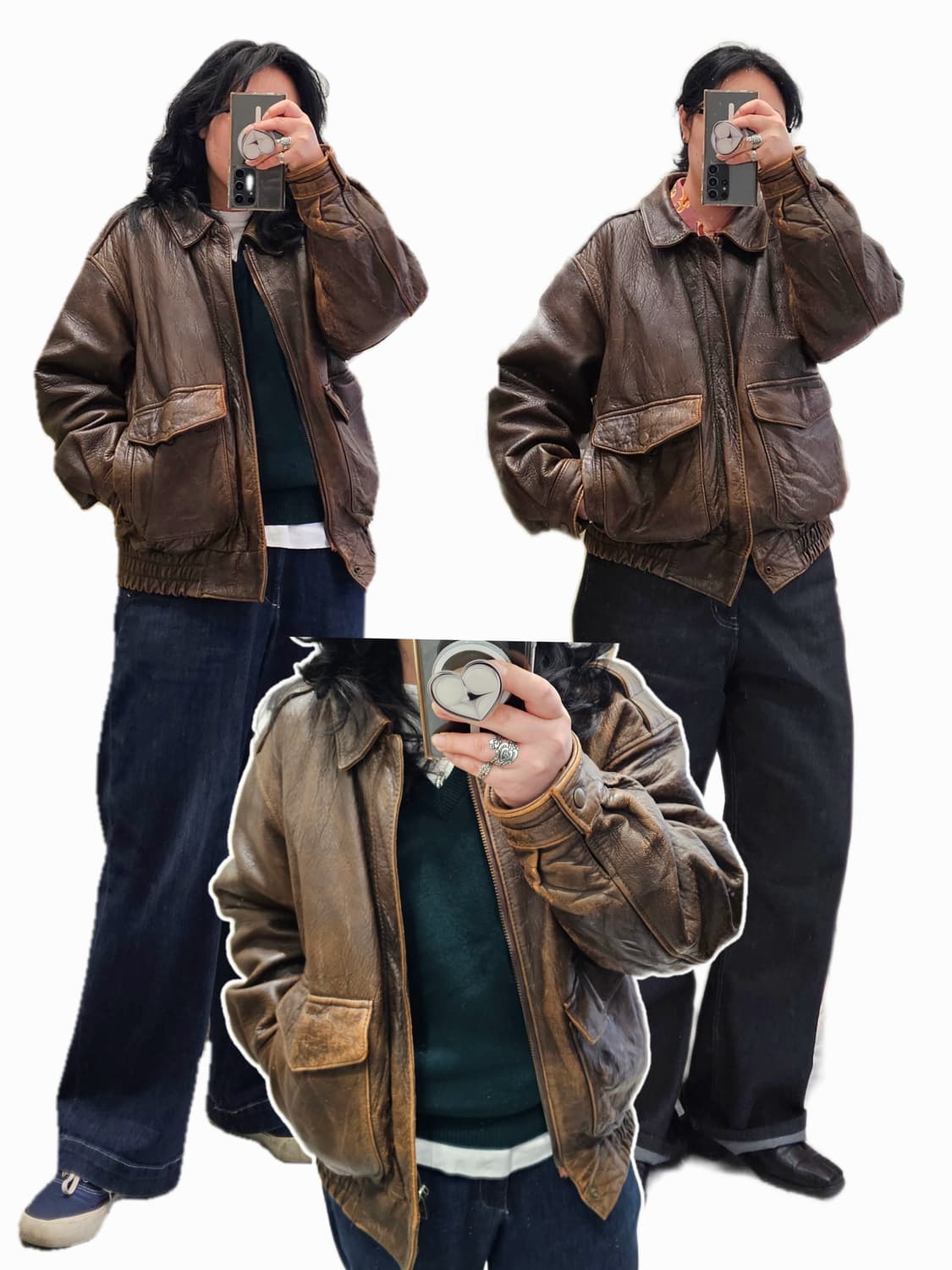 Lold Anthony 에이징 워싱 램스킨 자켓 상품이미지2