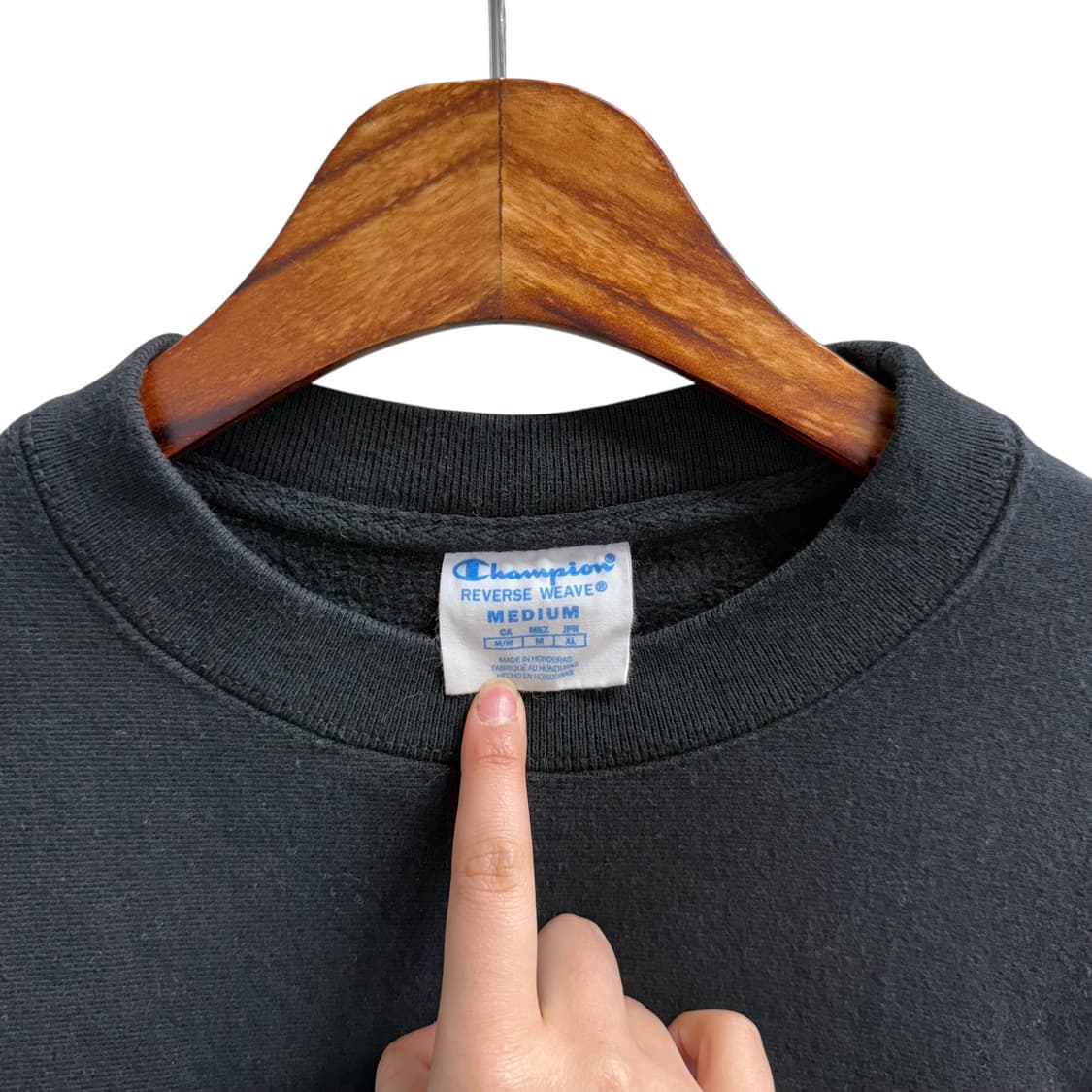 [M] 챔피온 리버스위브 블랙 맨투맨 상품이미지5