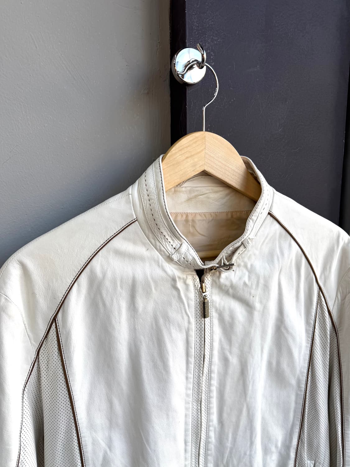50/ 브리오니 화이트 리얼레더 자켓 상품이미지3