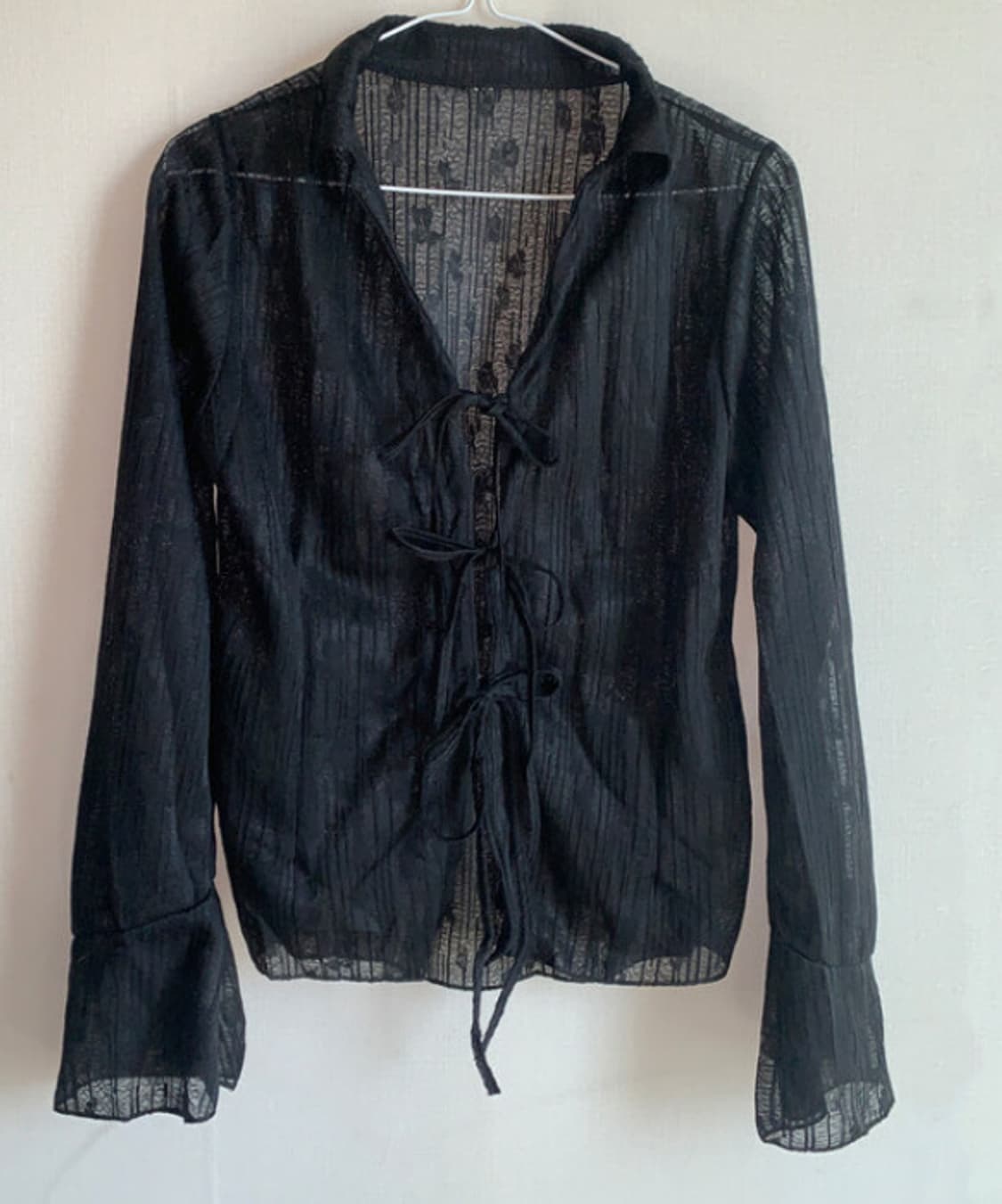 빈티지 레이스 셔츠 리본 블라우스 상품이미지1