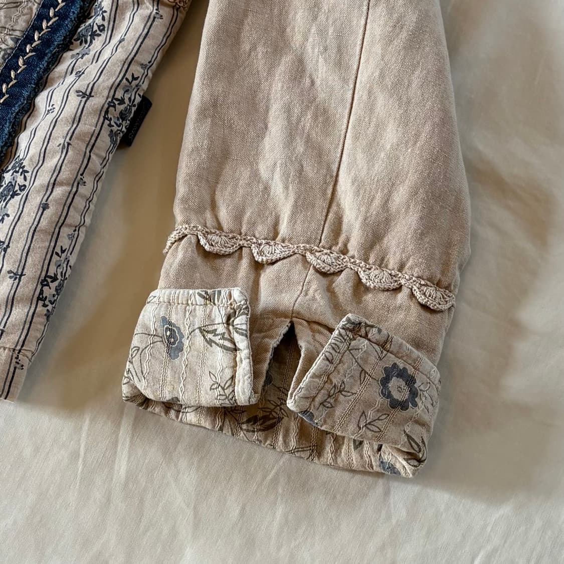 [55-66] 90s 독일 Deerberg 코튼 린넨 패치워크자켓 상품이미지3